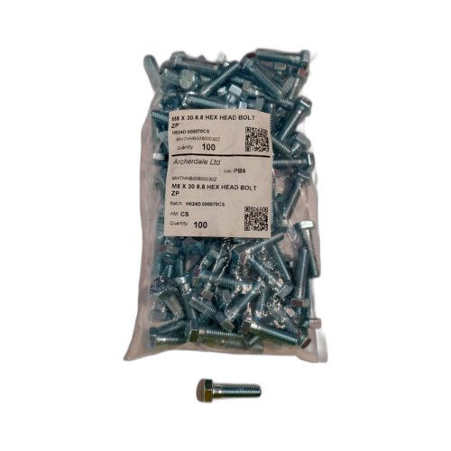BOLT HEX HD STL EZP 8 X 30 GDE 8.8