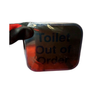 GLASS TOILET 'OUT OF ORDER'