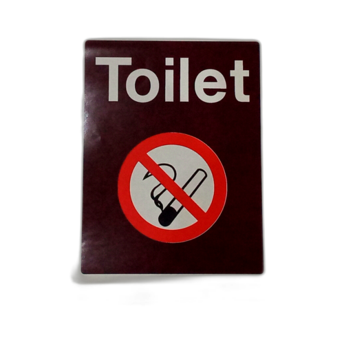 LABEL TOILET DOOR.  “NO SMOK