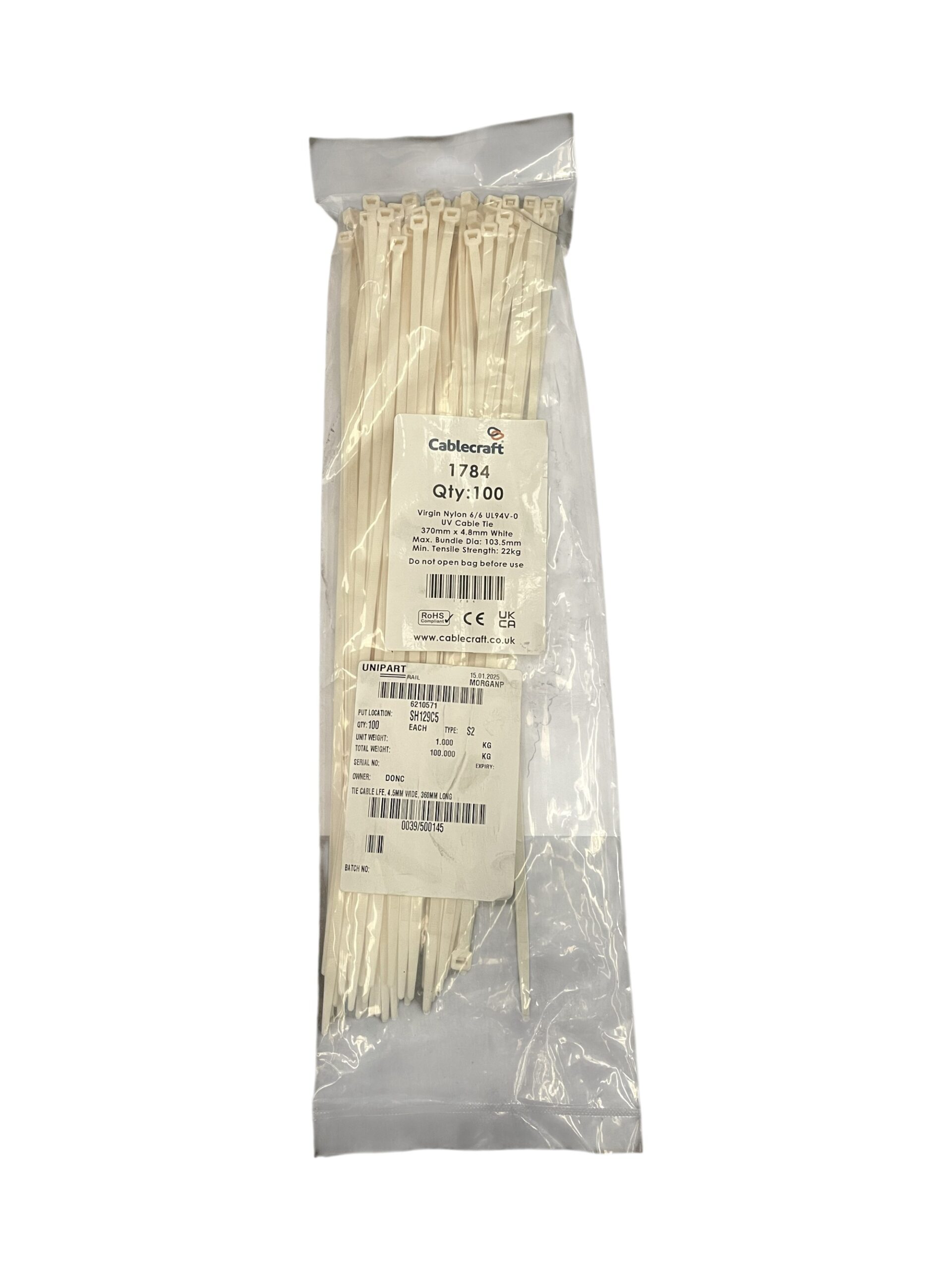 TIE CABLE LFE, 4.5MM WIDE, 360MM LONG