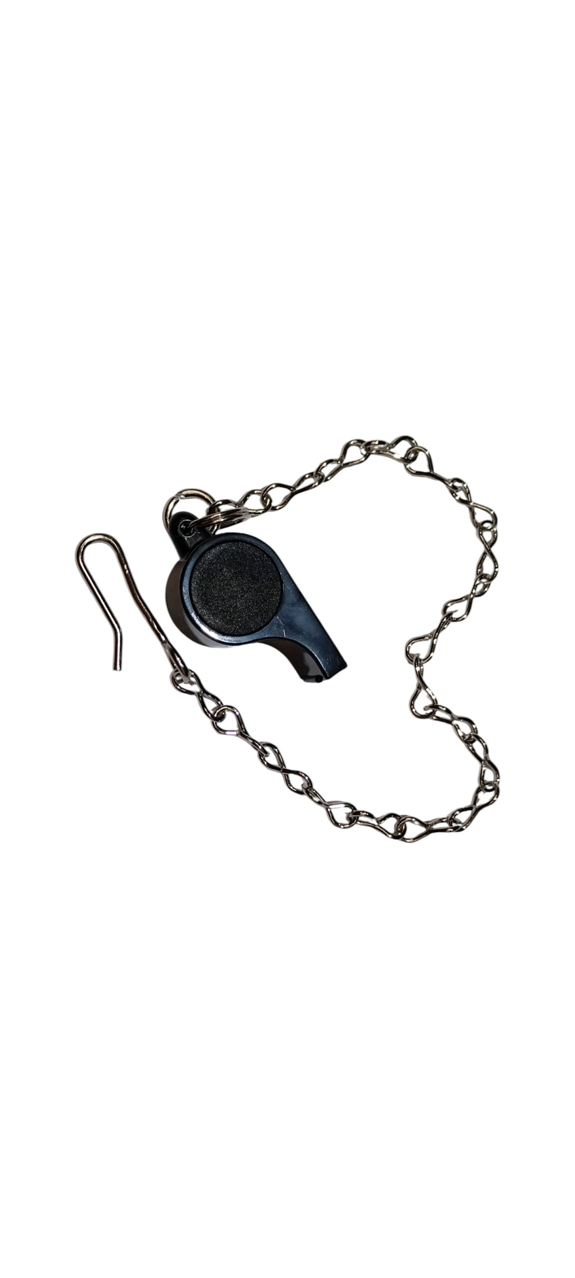 WHISTLE WITH CHAIN ATTACHED
