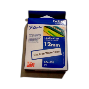 TAPE MARKING CASSETTE 12MM BLK/WHITE