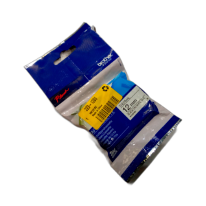 TAPE M P-TOUCH BLACK ON WHITE PLAIN 12MM