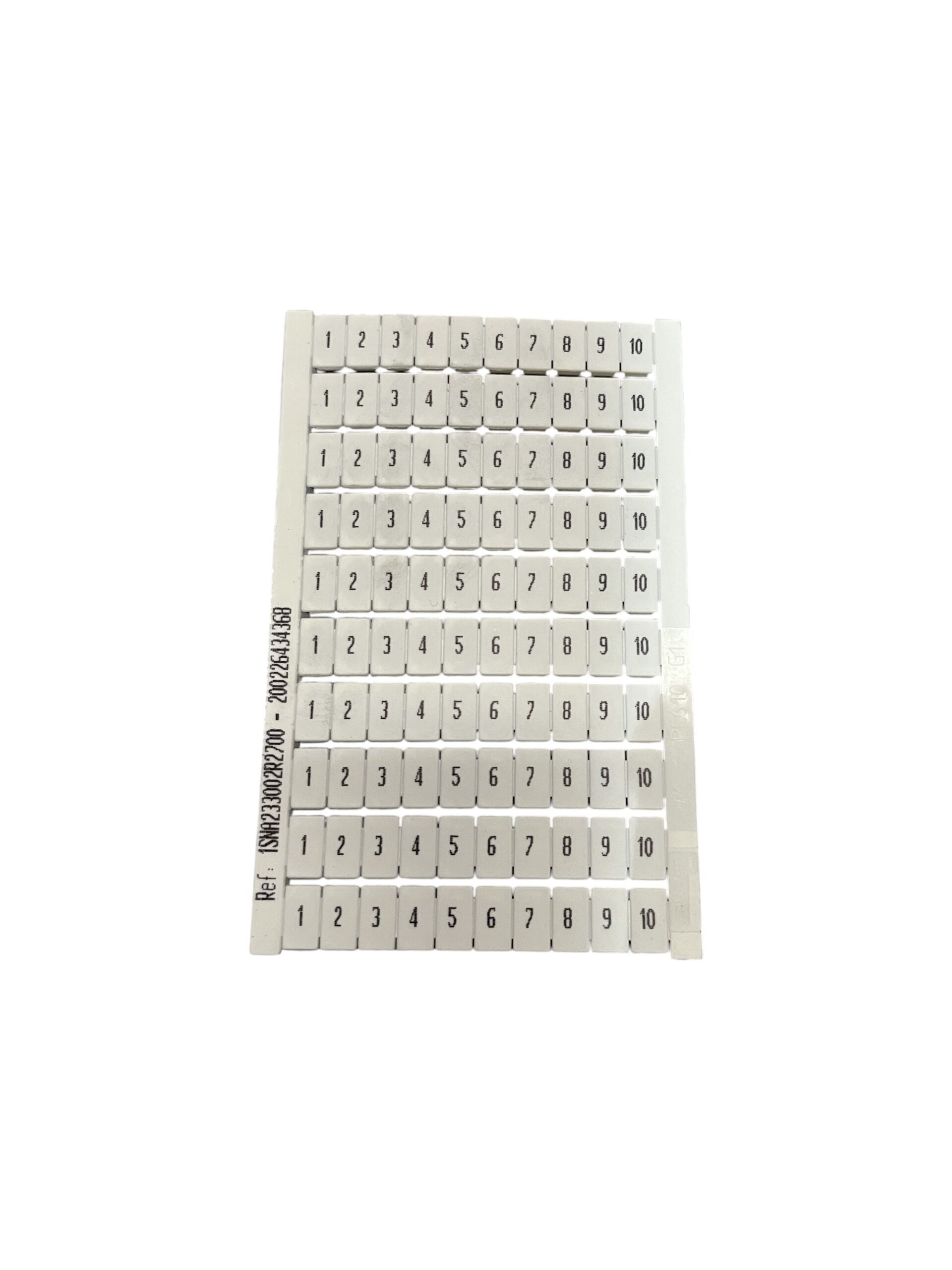 ENTRELEC HORIZONTAL MARKER CARD 1-10