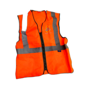 VEST HI VIZ, MED RIP SAFE ORANGE BRANDED