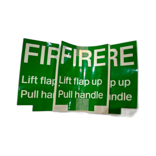 LABEL FIRE CORD FLAP.