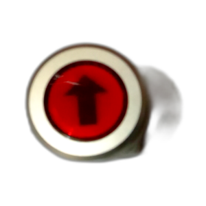 MOMENTARY RED PUSHBUTTON ARROW ENGRAVING