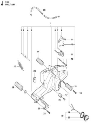 Husqvarna 3120 XP 36in Chainsaw Fuel Tank Assembly