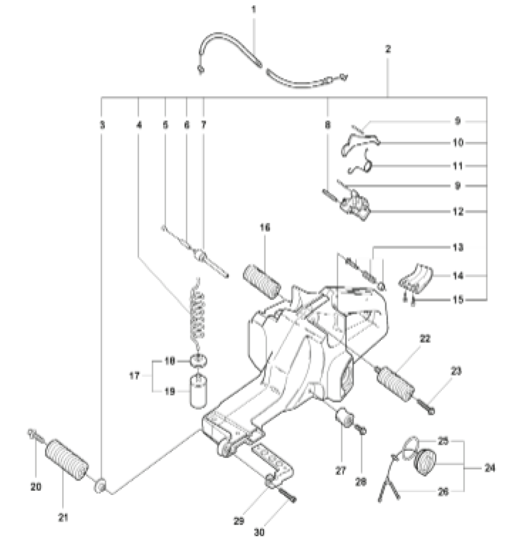 Husqvarna K1250 14in Rail Saw Tank Unit Assembly