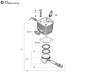 Husqvarna 3120 XP 36in Chainsaw Cylinder Piston