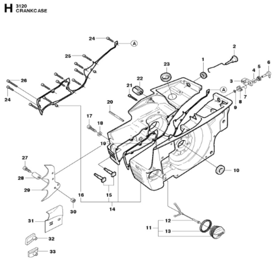 Husqvarna 3120 XP 36in Chainsaw Crankcase