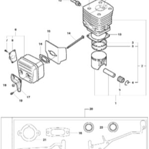 Husqvarna K1250 14in Rail Saw Cylinder Assembly