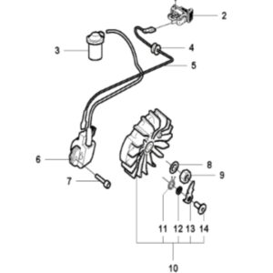 Husqvarna K1250 14in Rail Saw Flywheel Assembly