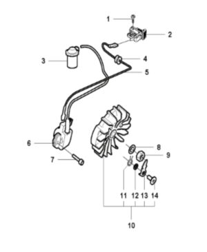 Husqvarna K1250 14in Rail Saw Flywheel Assembly
