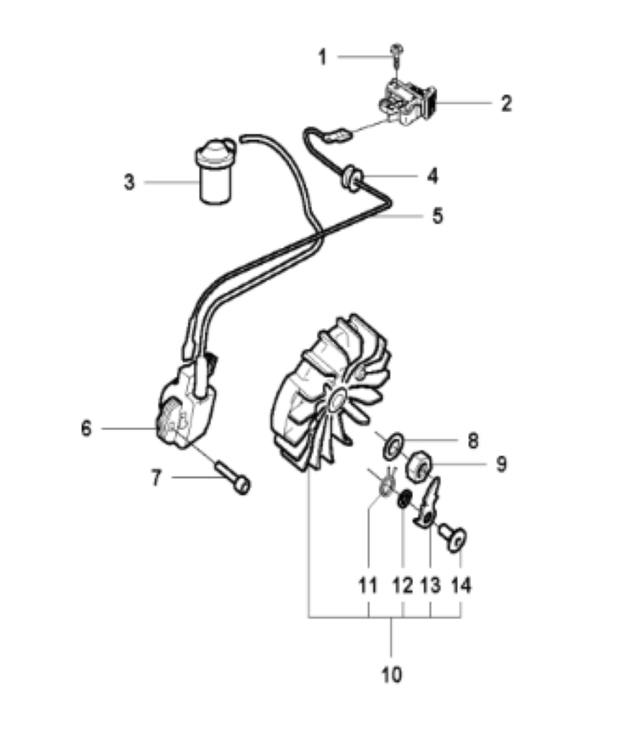 Husqvarna K1250 14in Rail Saw Flywheel Assembly
