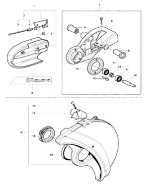 Husqvarna K1250 14in Rail Saw Bearing Housing