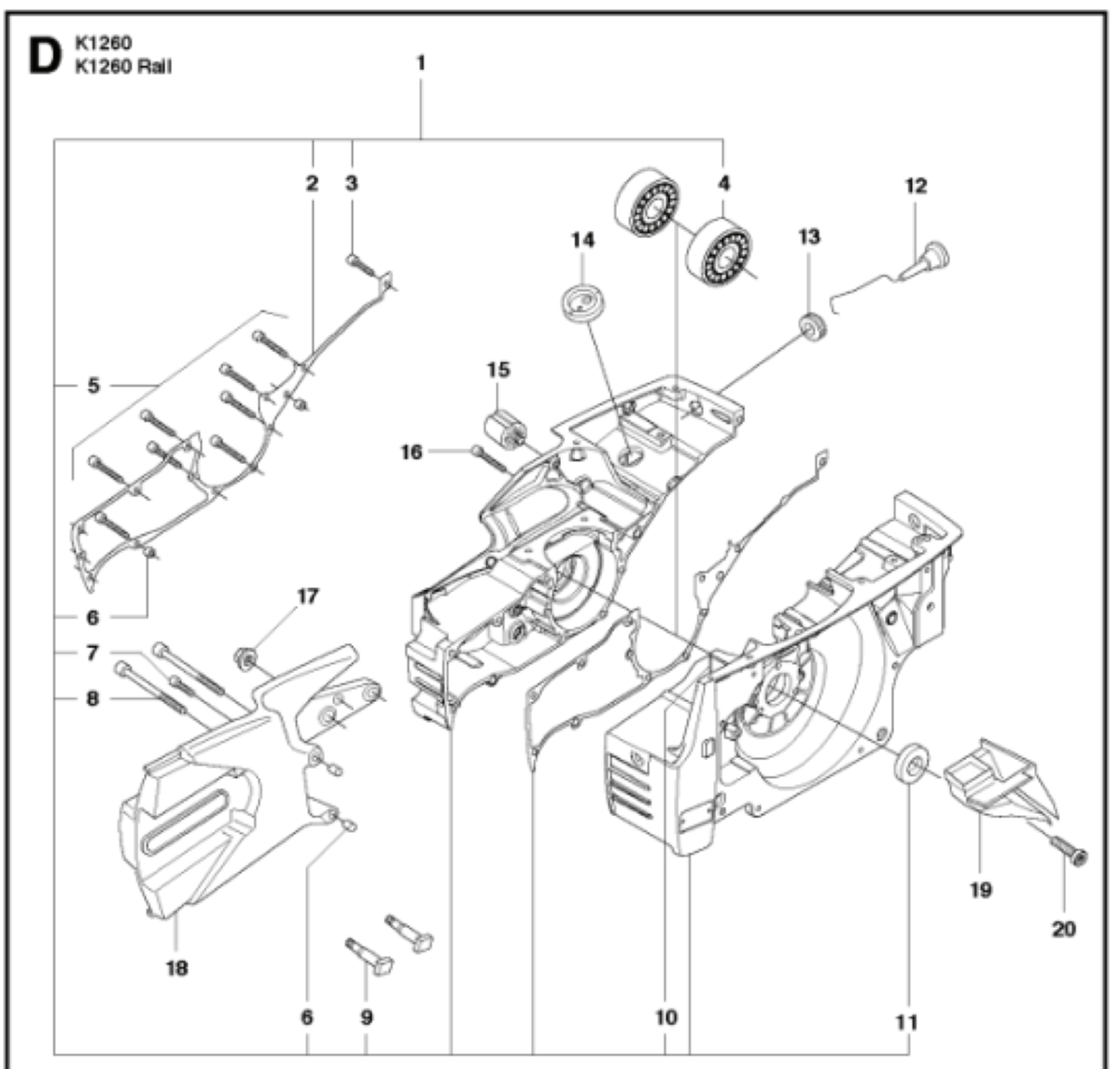 Husqvarna K1260 14inch Rail Saw Crankcase
