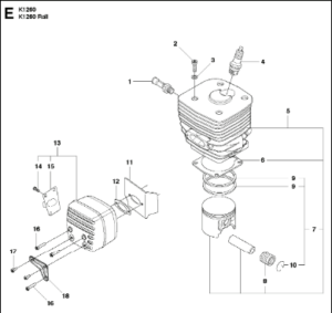 Husqvarna K1260 14inch Rail Saw Cylinder Assembly