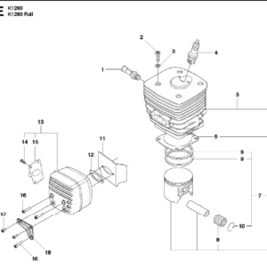 Husqvarna K1260 14inch Rail Saw Cylinder Assembly