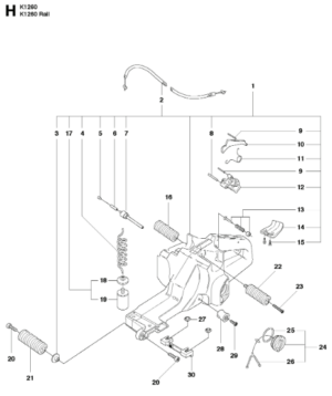 Husqvarna K1260 14inch Rail Saw Tank Unit Assembly