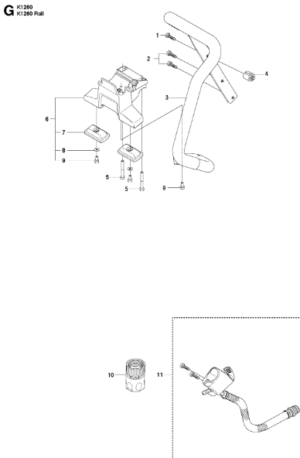 Husqvarna K1260 14inch Rail Saw Bracket