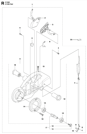 Husqvarna K1260 14inch Rail Saw Bearing Housing Assembly