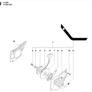 Husqvarna K1260 14inch Rail Saw Starter Assembly