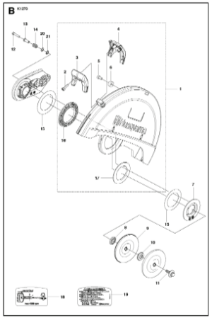Husqvarna K1270 14in Rail Saw Wheel Guard