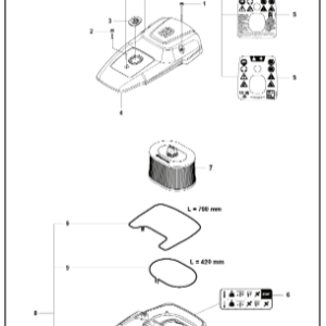Husqvarna K1270 14in Rail Saw Air Filter Assembly
