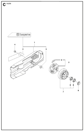 Husqvarna K1270 14in Rail Saw Clutch Assembly