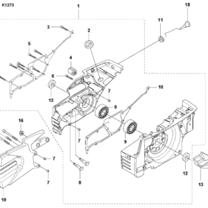 Husqvarna K1270 14in Rail Saw Crankcase Assembly