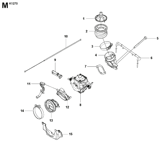 Husqvarna K1270 14in Rail Saw Gasket Assembly