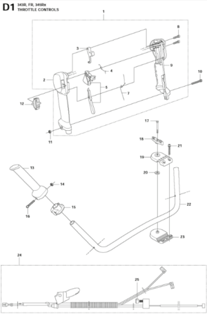 Husqvarna 343R Brushcutter Throttle