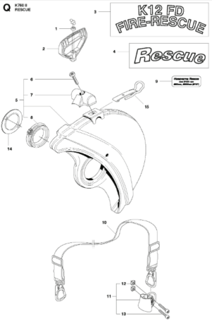Husqvarna K760 12in 2-Stroke Disc Cutter Fire Rescue