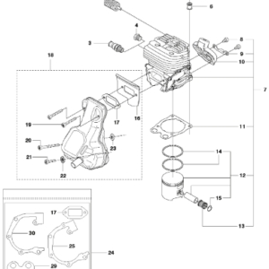 Husqvarna K760 12in 2-Stroke Disc Cutter Cylinder Piston & Muffler
