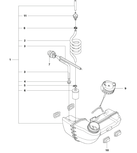 Husqvarna 327P4 Pole Saw Fuel Tank Assembly