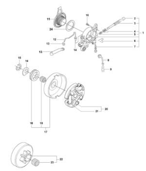 Husqvarna 365 X-TORQ Chainsaw Clutch & Oil Pump