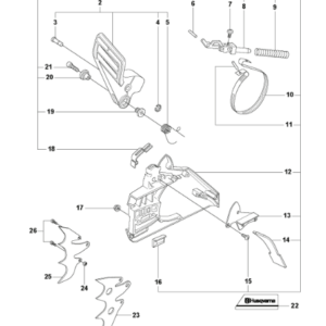 Husqvarna 395XP 2 Stroke 24 and 28in Chainsaw Chain Brake Assembly