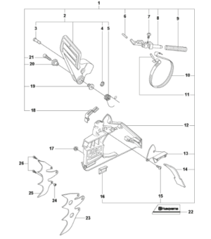 Husqvarna 395XP 2 Stroke 24 and 28in Chainsaw Chain Brake Assembly