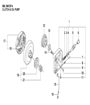Husqvarna 395XP 2 Stroke 24 and 28in Chainsaw Clutch & Oil Pump