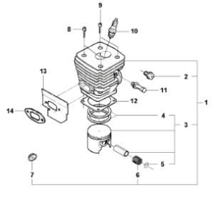 Husqvarna 395XP 2 Stroke 24 and 28in Chainsaw Cylinder Piston