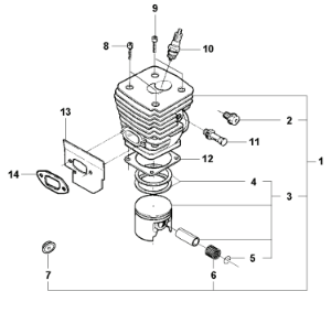 Husqvarna 395XP 2 Stroke 24 and 28in Chainsaw Cylinder Piston