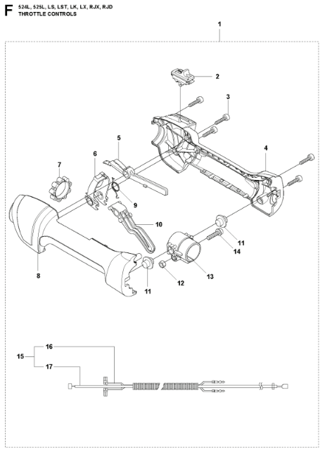 Husqvarna 525LK 2 Stroke CombiDrive Unit Throttle Control