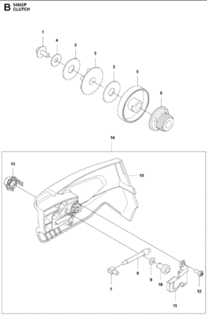 Husqvarna 540I XP 36v 14 & 16in Chainsaw Clutch Cover Assembly