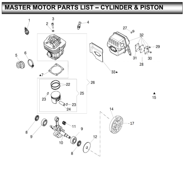New Master 35® Petrol/Gasoline Impact Wrench Cylinder & Piston