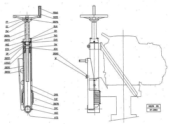 Geismar MV3 Rail Profile Grinder Handwheel