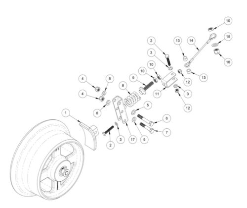 Permaquip Type A Trolley Braked Wheel Assembly
