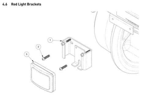 Permaquip Type A Trolley Red Lights Bracket