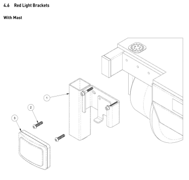 Permaquip Link Trolley Red Light Brackets