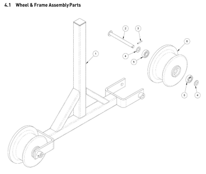 Permaquip Rail Scooter Wheel and Frame Assembly Parts